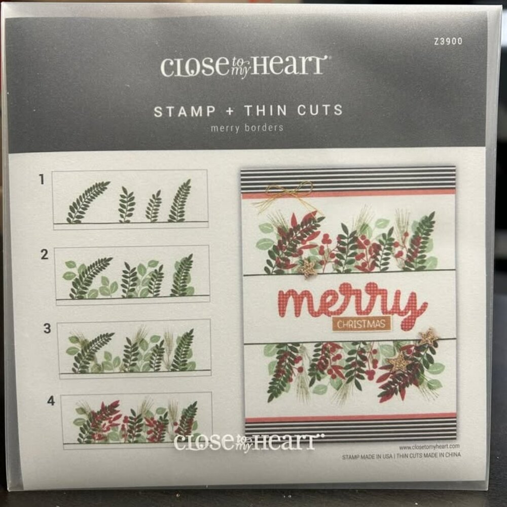 Close to My Heart "Merry Borders" Stamp & Die Set (Z3900)
